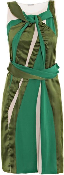 Bottega Veneta Twist-neck Paneled Dress - Lyst