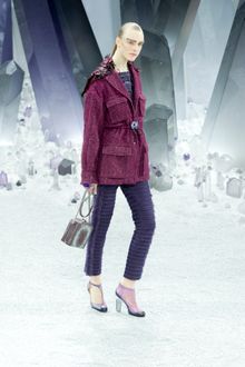 Chanel Fall 2012 Four Pocket Red Cinched Coat With Hood Details - Lyst