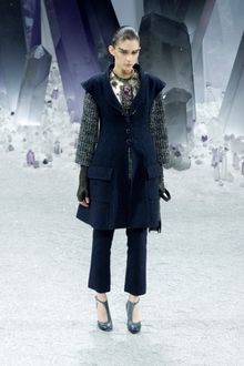 Chanel Fall 2012 Formal Black and White Collarless Jacket - Lyst