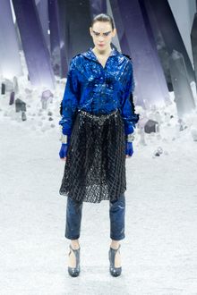 Chanel Fall 2012 See-Through Webbed Midi Skirt  - Lyst