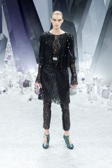 Chanel Fall 2012 See-Through Webbed Cropped Jacket  - Lyst