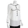 Cynthia Steffe White Silk Tally Pocket Front Blouse in White - Lyst