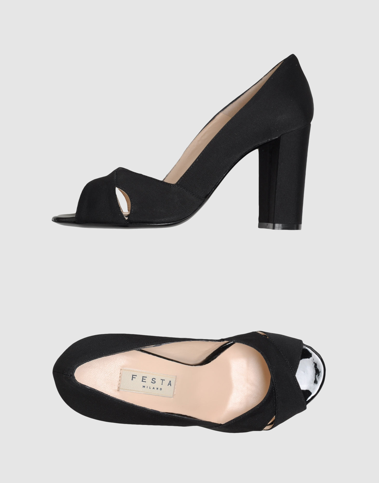 beige and black slingback