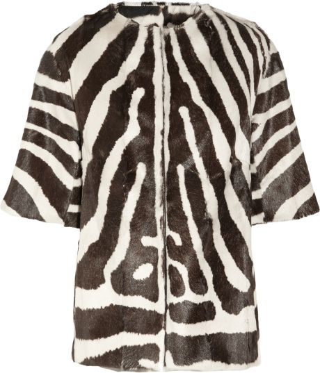 Giambattista Valli Reversible ZebraPrint Goat Hair Coat in Animal (zebra) - Lyst