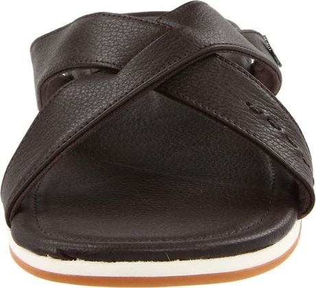 lacoste brown chaumont sandal mens dark