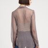 L'agence Long Sleeve Printed Silk Blouse in Brown (red) - Lyst