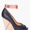 Lanvin Simple Puzzle Wedges in Black - Lyst