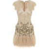 Matthew Williamson Lacquer Lace Feathered Dress in Blue (gold) - Lyst