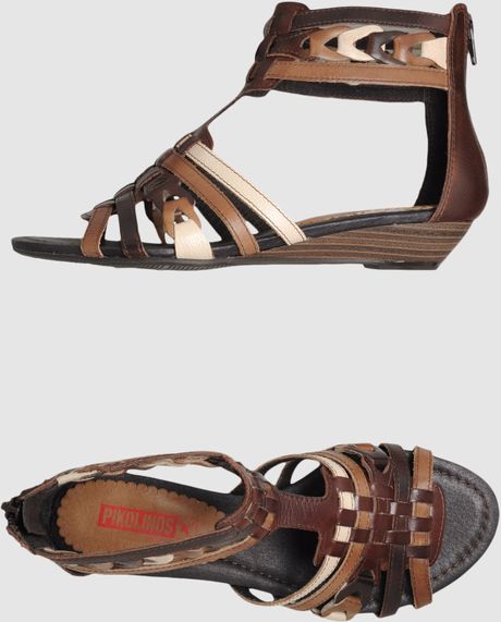 Pikolinos Highheeled Sandals in Brown - Lyst