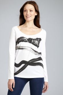 See By Chloé White Cotton Bow Wrap Long Sleeve T-shirt - Lyst
