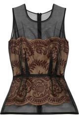 Stella McCartney Yenisea Lace and Crepe Peplum Top