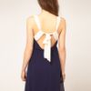 Asos Collection Asos Mini Dress with Tie Back in Blue (navycream) - Lyst