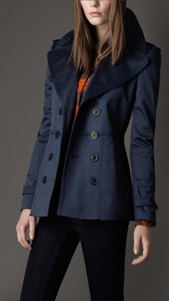 Burberry Oversize Lapel Pea Coat - Lyst