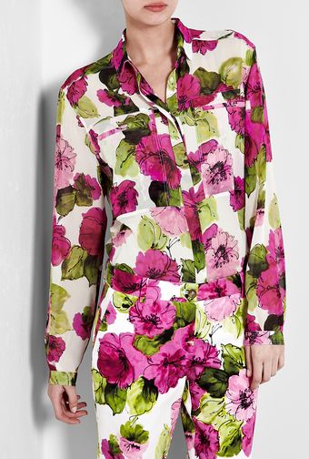 D&G Floral Print Chiffon Blouse - Lyst