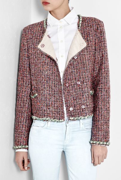 D&g Chain Trim Bright Bouclé Jacket in Purple (multicoloured) - Lyst