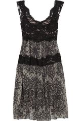 Dolce & Gabbana Sicilia Lace and Printed Silk-blend Dress