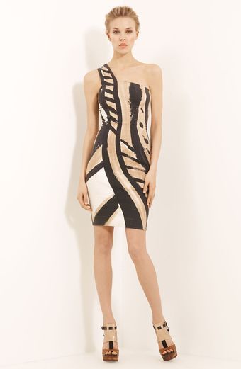 Donna Karan New York Collection Serpent Print One Shoulder Dress - Lyst