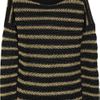 Gucci Metallic Striped Openknit Sweater in Black - Lyst
