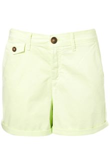 Topshop Lime Chino Shorts - Lyst