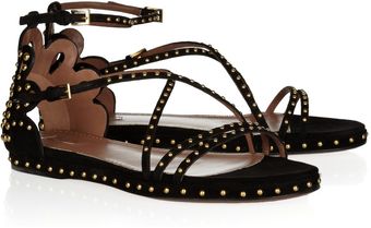 Alaïa Studded Suede Sandals - Lyst
