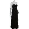 Alberto Makali Black Feathered Tulle with Beading Strapless Gown in Black - Lyst