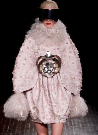Alexander McQueen Fall 2012 High Waisted Coccoon Shaped Pleated Skirt with Floral Appliques in Light Lavender - Lyst