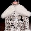 Alexander Mcqueen Fall 2012 Long Black Leather Coat Endowed with "Doilies" of White LaserCut Ponyskin  in Black (black, white) - Lyst