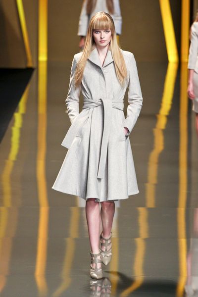 Elie Saab Fall 2012 Wool Trench Coat in Beige (natural) - Lyst