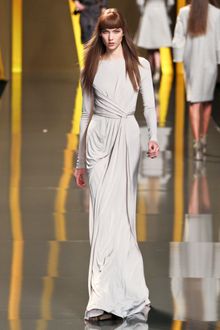 Elie Saab Fall 2012 Drape-Front Split Hem Evening Gown  - Lyst