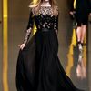 Elie Saab Fall 2012 Sheer Floral/Branch Inset Evening Gown in Black - Lyst