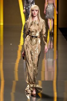 Elie Saab Fall 2012 Sheer Paillette Detail Evening Gown  - Lyst