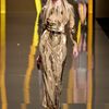 Elie Saab Fall 2012 Sheer Paillette Detail Evening Gown  in Gold - Lyst