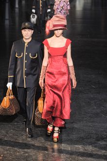 Louis Vuitton Fall 2012 Metallic Shimmer Floral Button Detail Dress - Lyst