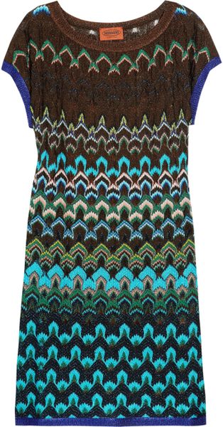 Missoni Carla Crochetknit Mini Dress in Multicolor (multicolored) - Lyst