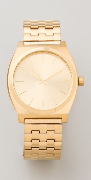 Nixon Oversized Time Teller All Gold Watch in Gold - Lyst