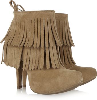 Pedro Garcia Salma Fringed Suede Ankle Boots - Lyst
