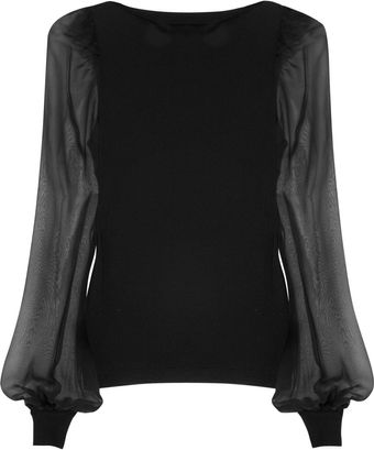 Valentino Crepe-jersey and Chiffon Top - Lyst