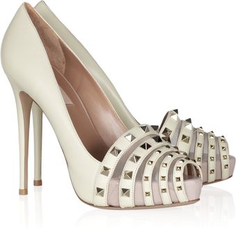 Valentino Studded Leather Pumps - Lyst