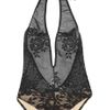 Yves Saint Laurent Halterneck Stretchlace Bodysuit in Black - Lyst