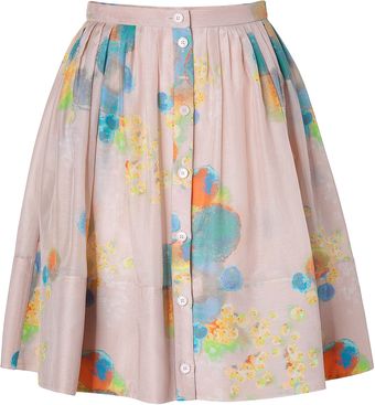 Cacharel Powder Pleated Silk Skirt - Lyst