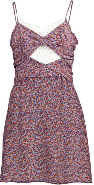 Charlotte Ronson Lace and Floral Dress in Purple (floral) - Lyst