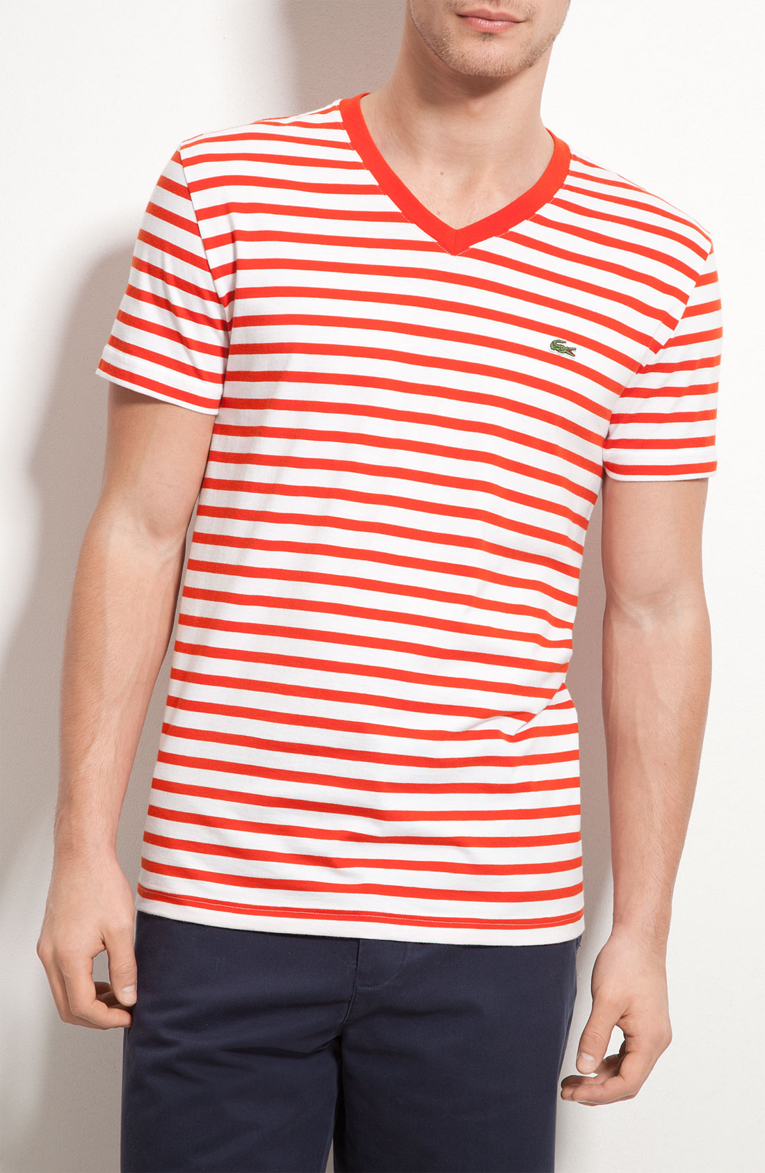 lacoste v neck t shirts for men