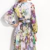 Maggy London Abstract Floral Print Silk Chiffon Dress in Multicolor (white/ multi) - Lyst