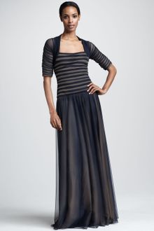 Tadashi Shoji Pleated Tulle Gown - Lyst