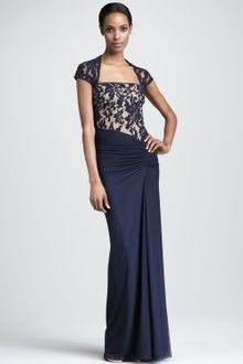 Tadashi Shoji Square-neck Lace Gown - Lyst