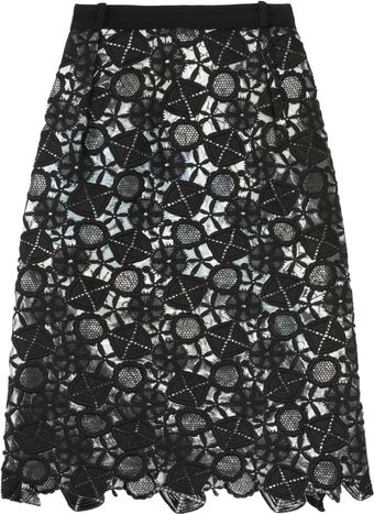 Preen Latex Lace Lined Skirt - Lyst