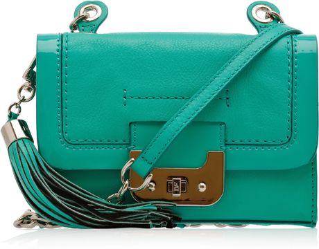 Diane Von Furstenberg Mini Harper Leather Combo Bag in Blue (gold) - Lyst