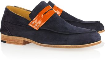 Esquivel Suede and Patent-leather Loafers - Lyst
