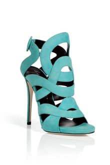 Giuseppe Zanotti Aqua Suede Swirl Sandals - Lyst