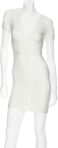 Hervé Léger Slit-sleeve Bandage Dress - Lyst